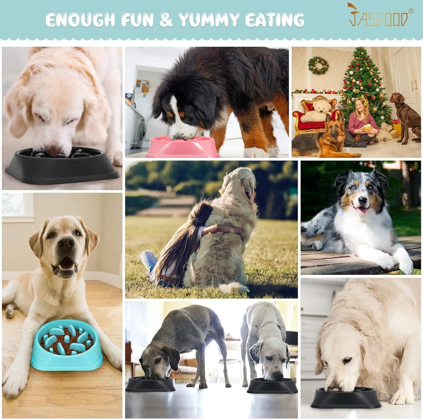 Slow Feeder Dog Bowl for Large Dogs, Food-Safe Material, Anti-Choke Puzzle Bowl