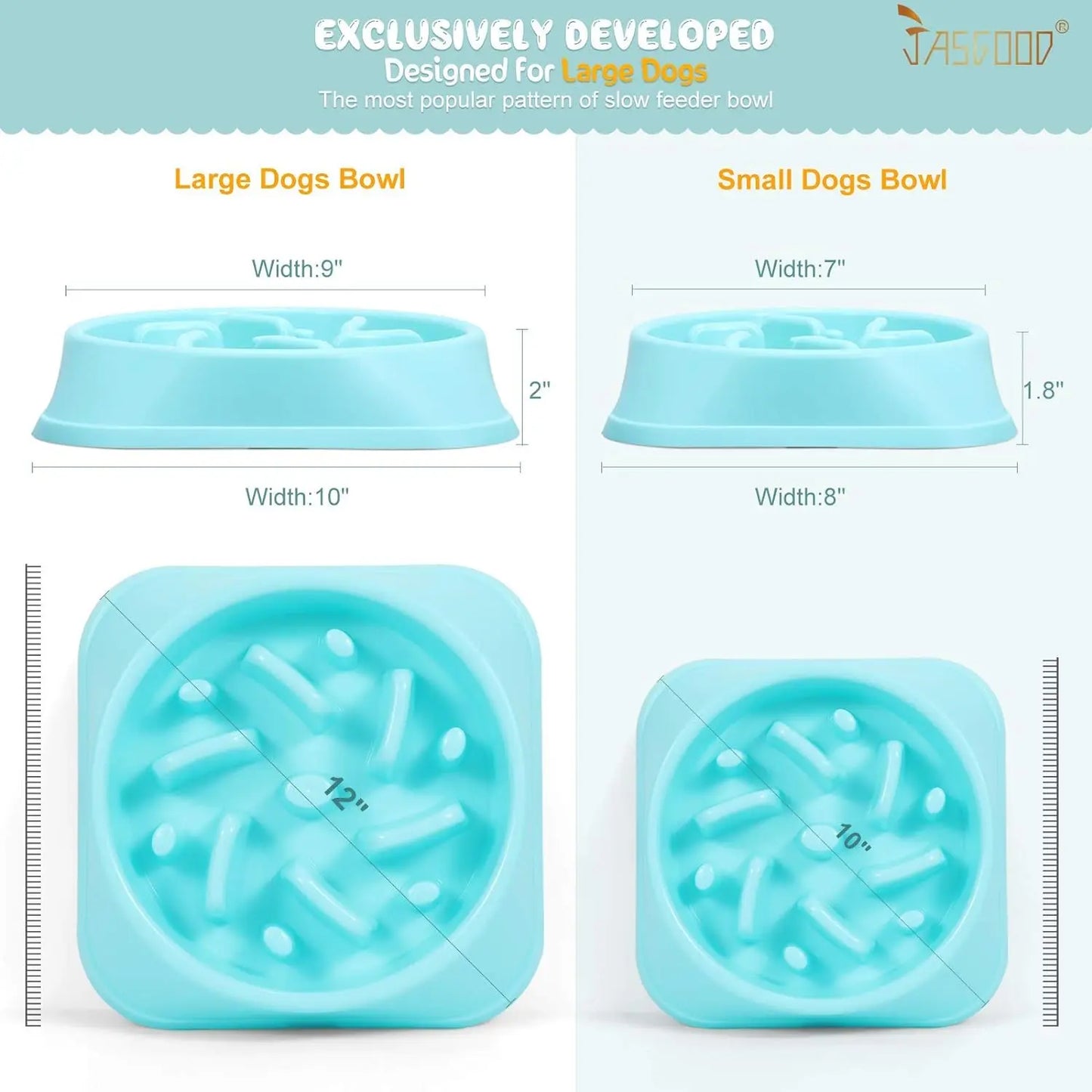 Slow Feeder Dog Bowl for Large Dogs, Food-Safe Material, Anti-Choke Puzzle Bowl
